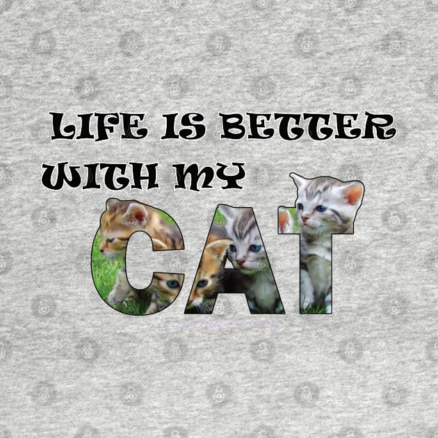 Life is better with my cat - mixed kittens oil painting word art by DawnDesignsWordArt